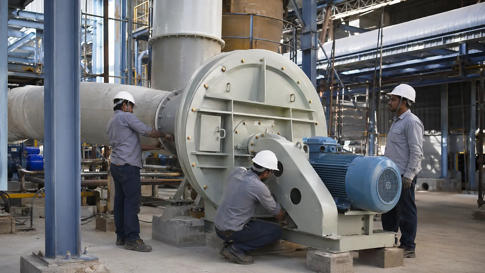 Industrial blower installation support by Vartika Fibre